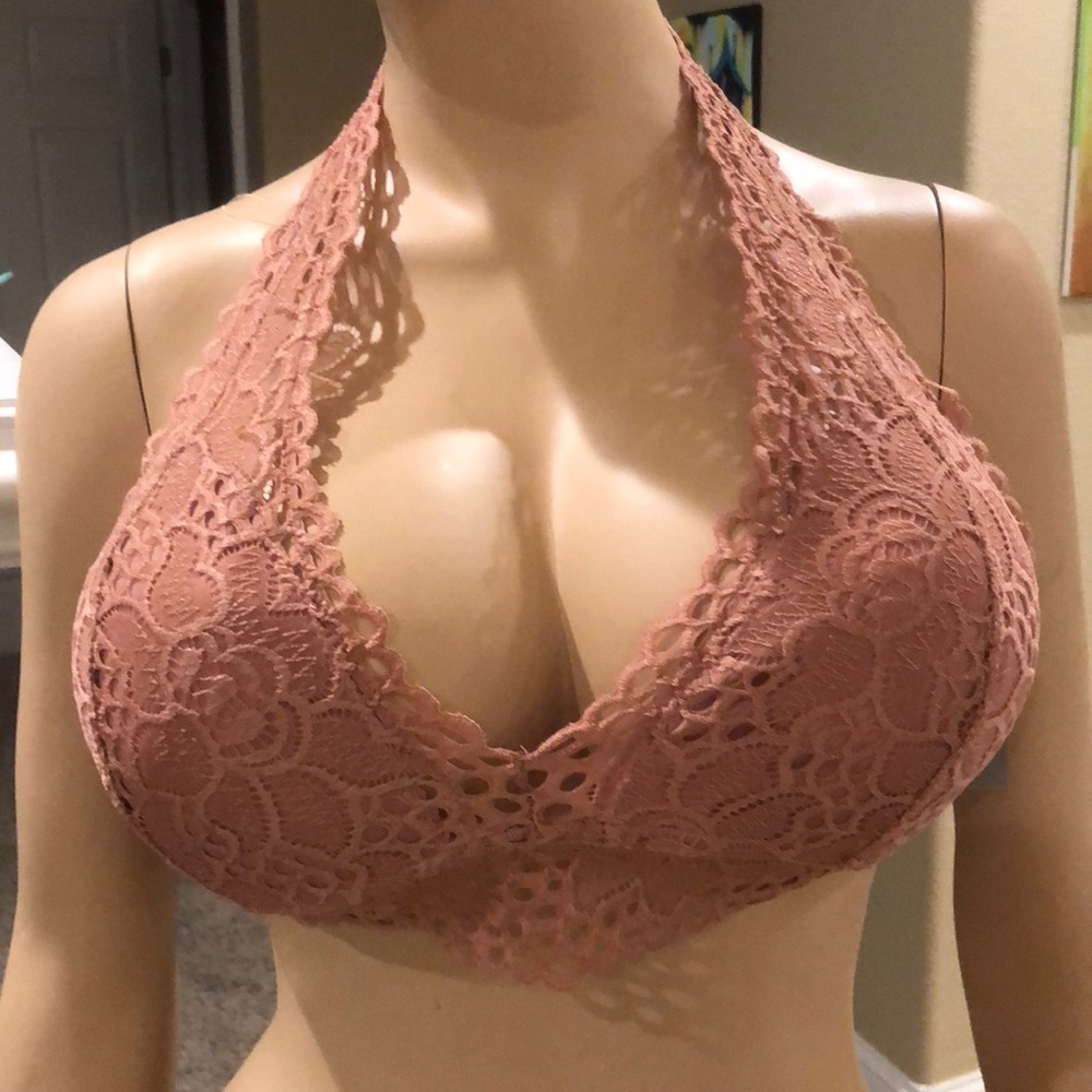 Lace halter bralette. XL padded